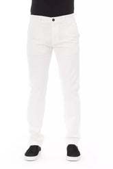 Baldinini Trend White Cotton Men Chino Trouser