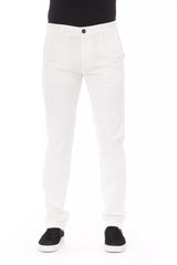 Baldinini Trend White Cotton Men Chino Trouser