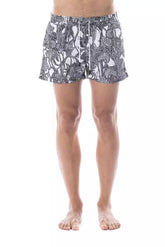 Roberto Cavalli Sport Black Polyester Men Swim Trunk