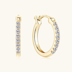 925 Sterling Silver Moissanite Huggie Earrings