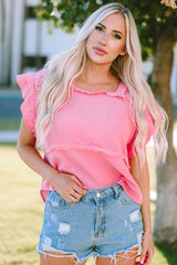 Square Neck Exposed Seams Blouse