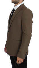 Green Polka Wool Stretch Blazer