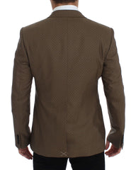 Green Polka Wool Stretch Blazer