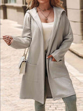 Geometric Hooded Coat with Pockets
