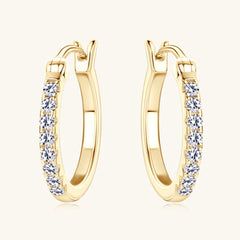 925 Sterling Silver Moissanite Huggie Earrings