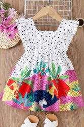 Girls Printed Ruffled Dress