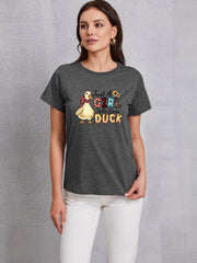 JUST A GIRL WHO LOVES DUCK Round Neck T-Shirt