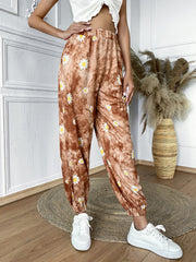 Floral Print High Waist Jogger Pants