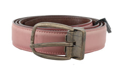 Pink Shiny Leather Gold Vintage Buckle Belt