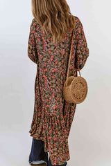 Floral Open Front Duster Cardigan