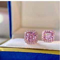 Artificial Gemstone Square Stud Earrings