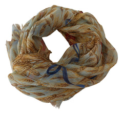 Multicolor Floral Print Silk Shawl Scarf