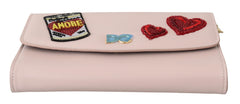 Pink Amore Patch Shoulder Wallet Borse Leather Bag