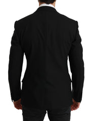Black Solid Wool Stretch MARTINI Blazer