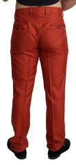 Orange Cashmere Silk Dress Formal Trouser Pants