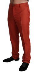 Orange Cashmere Silk Dress Formal Trouser Pants