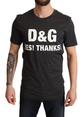 Gray Cashmere Motive Crewneck T-shirt