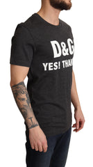 Gray Cashmere Motive Crewneck T-shirt