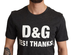 Gray Cashmere Motive Crewneck T-shirt