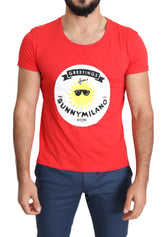 Red Graphic Cotton Sunny Milano Print Top T-shirt