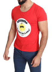 Red Graphic Cotton Sunny Milano Print Top T-shirt