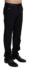 Black Virgin Wool Dress Formal Trouser Pants