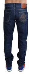 Blue DG Logo Denim Men Cotton Stretch Jeans