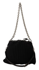 DOLCE & GABBANA Black Cashmere Knitted Shoulder Crossbody Bag