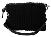 DOLCE & GABBANA Black Cashmere Knitted Shoulder Crossbody Bag