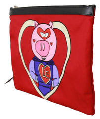 Red Super Pig DG Love Print Hand Pouch Purse