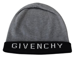 Gray Cotton Cashmere Unisex Women Beanie Winter Hat