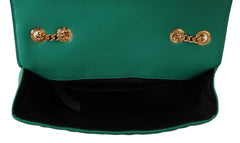 Versace Quilted Nappa Leather Medusa Green Shoulder Bag