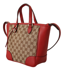 Red Calf Leather & Canvas GG Guccissima Crossbody Bag