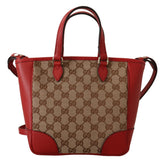 Red Calf Leather & Canvas GG Guccissima Crossbody Bag