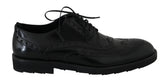 Black Leather Dress Derby Wingtip Shoes