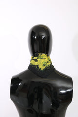Black Floral Print Bandana Foulard Silk Scarf