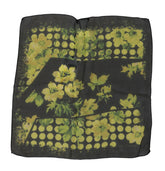 Black Floral Print Bandana Foulard Silk Scarf