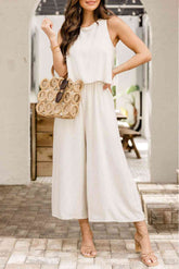 Round Neck Sleeveless Jumpsuit