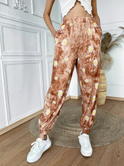Floral Print High Waist Jogger Pants