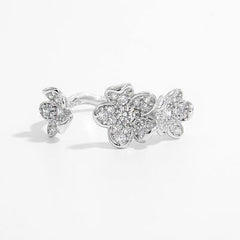 925 Sterling Silver Inlaid Zircon Open Ring