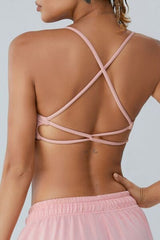 Crisscross Spaghetti Strap Active Bra