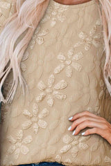 Puff Sleeve Round Neck Blouse