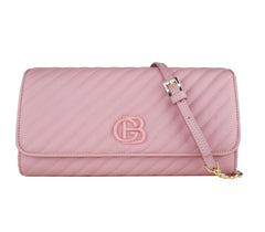 Pink Calf Leather Crossbody Shoulder Bag