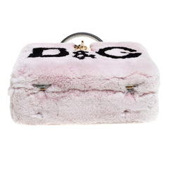 Dolce & Gabbana Top Handle Light Pink Fur Handbag