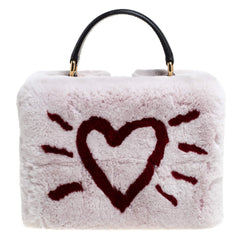 Dolce & Gabbana Top Handle Light Pink Fur Handbag