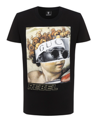 Black Cotton Brand Design T-Shirt