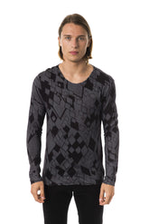 Byblos Black and Grey Geometric Sweater
