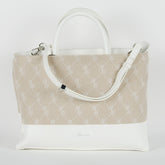 Blumarine Diane Handbag with White Leather Base and Detachable Strap