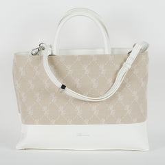 Blumarine Diane Handbag with White Leather Base and Detachable Strap