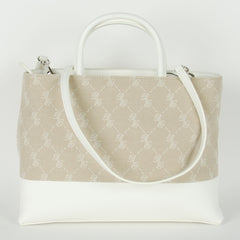 Blumarine Diane Handbag with White Leather Base and Detachable Strap